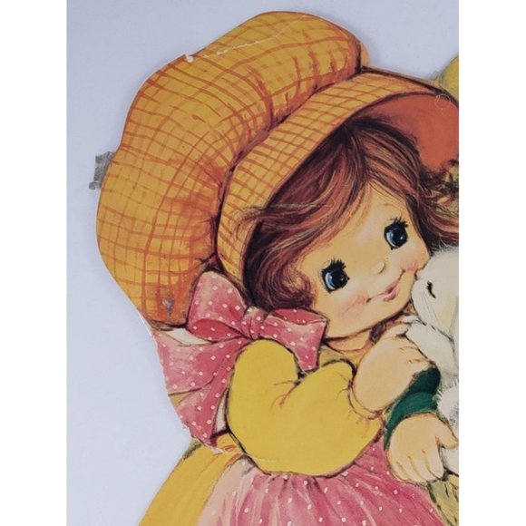 Vintage Easter Die Cut Boy Girl Bunny Rabbit Decoration Spring Ephemera - Picture 6 of 7